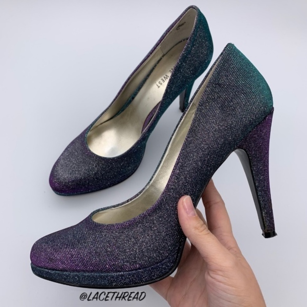 NINE WEST - MERMAID HOLOGRAPHIC PUMP GLITTER HEELS